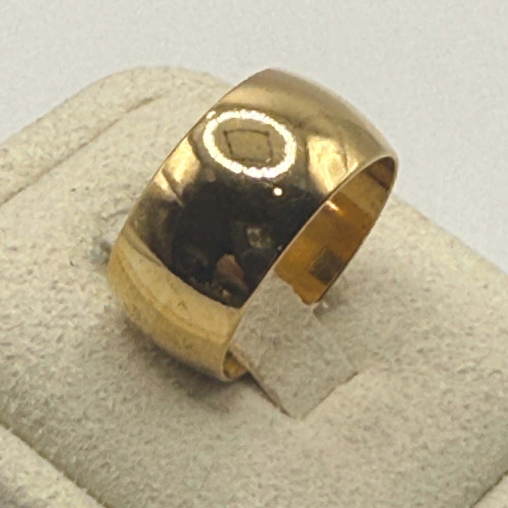 Vintage 14K Gold Electroplated Wide Dome Band Ring Size 7 - Picture 2 of 8